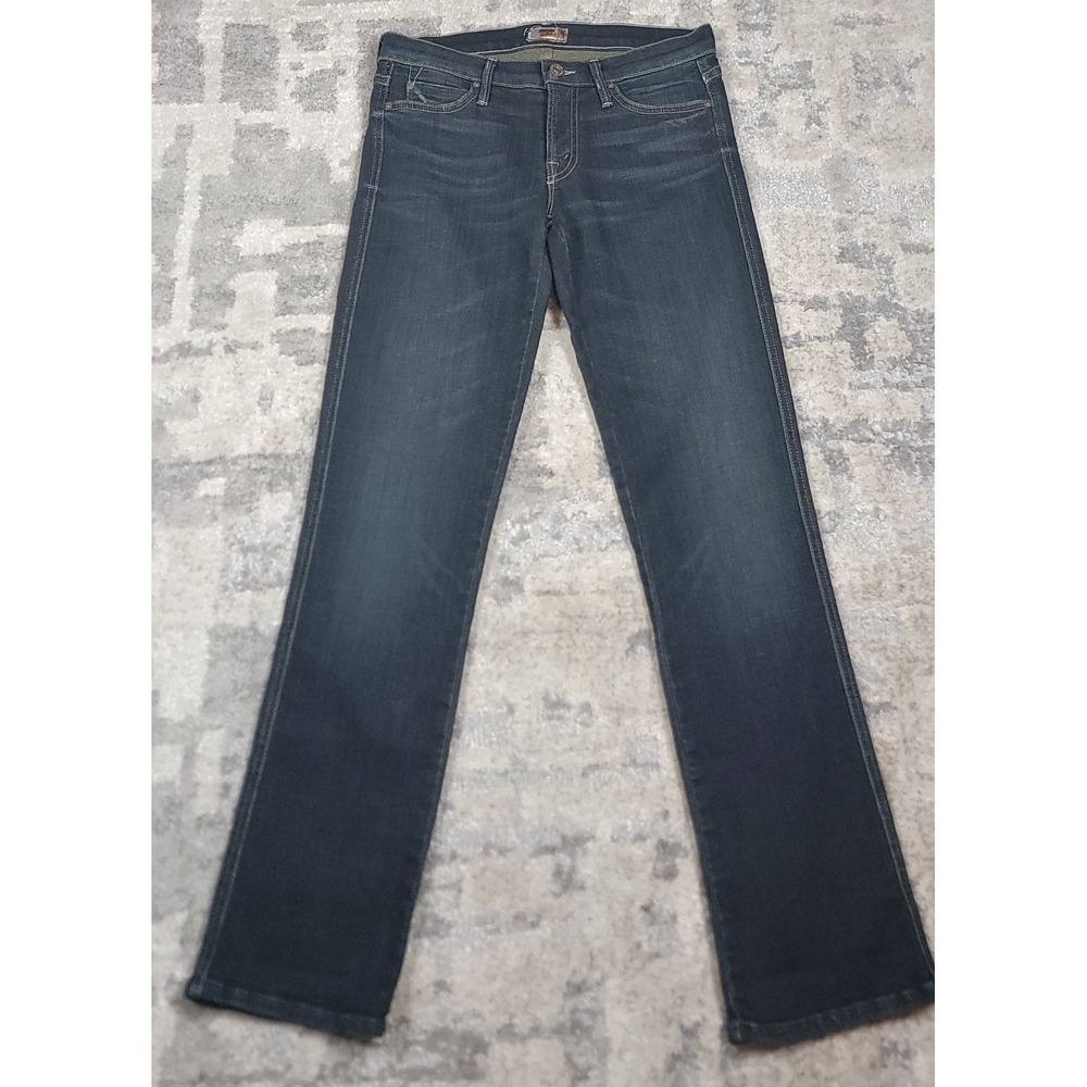 Mother The Rascal Cuff Jeans Women's Jaded Dark Blue Denim Stretch Sz 26x28